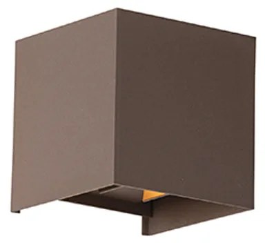 Buiten wandlamp roestbruin incl. LED 2-lichts IP54 - Edwin Modern IP54 Buitenverlichting kubus / vierkant
