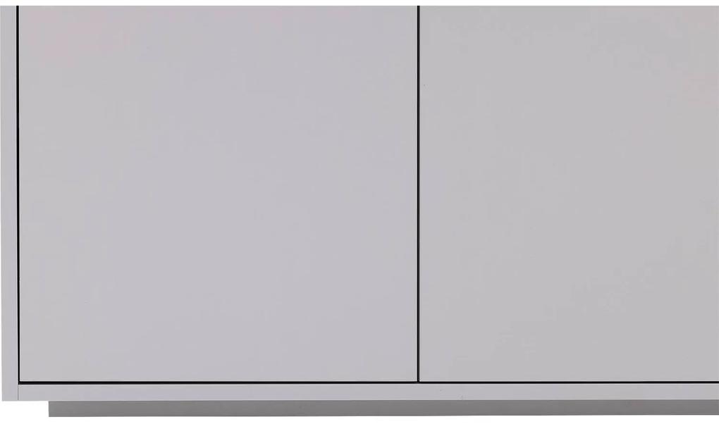 Goossens Basic Buffetkast Madrid, 4 dichte deuren 8 open vakken, bruin melamine, 184 x 191 x 45 cm, elegant chic