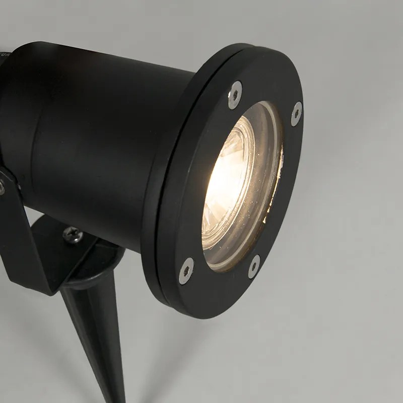 Set van 3 smart prikspots zwart incl. snoer en stekker 200cm IP65 incl. Zigbee GU10 - Basic