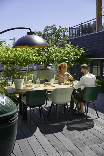 Hartman Sophie Studio dining armstoel - Night Green - Alu poot