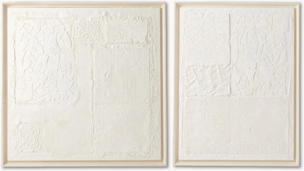 Schilderij Plaster Pinewood White, 2-delig