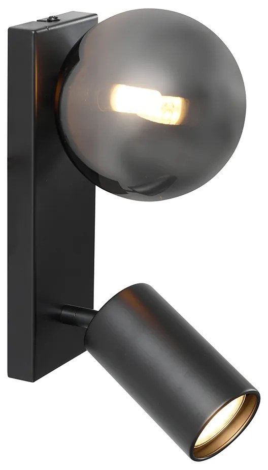 Moderne plafondlamp zwart 2-lichts kantelbaar - Lesly Modern G9 bol / globe / rond Binnenverlichting Lamp