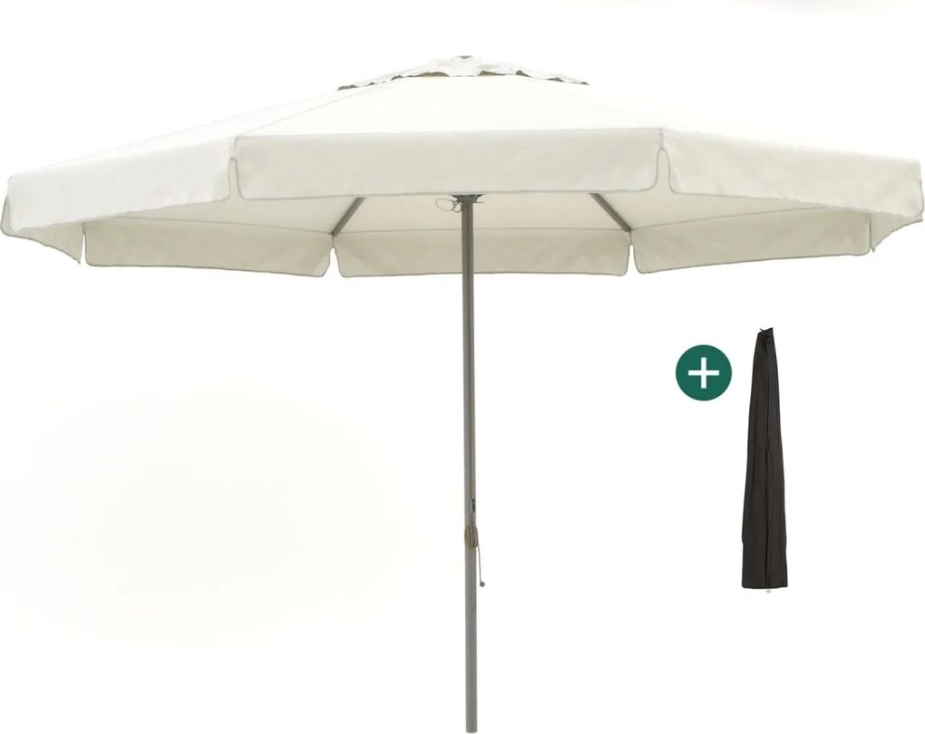 Parasol Shadowline Bonaire | Inclusief hoes | Rond | 400cm | Met katrol | Grijs/Antraciet  | Kees Smit Tuinmeubelen