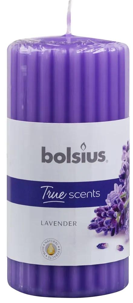 Bolsius Geurkaarsen geribbeld 6 st 120x58 mm lavendel