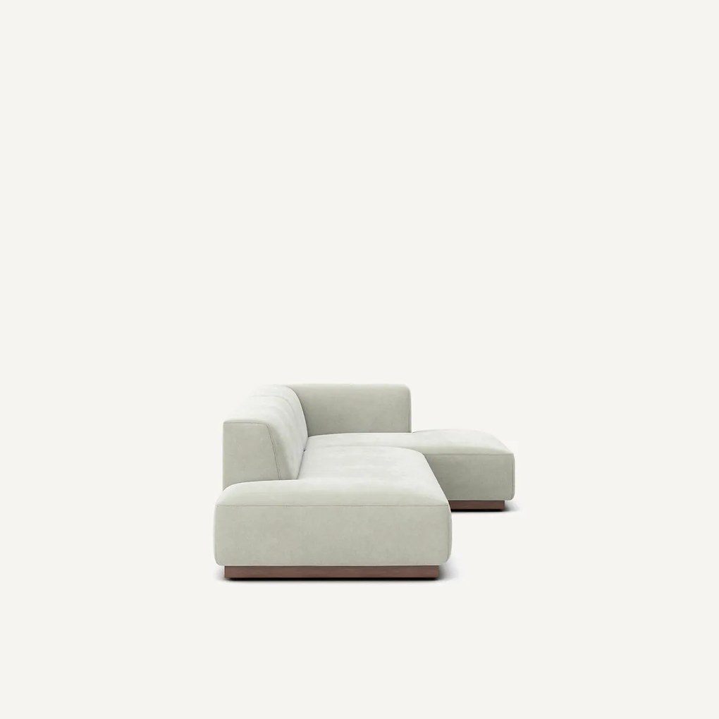 XL rechte hoekbank in stonewashed fluweel, JACOPO