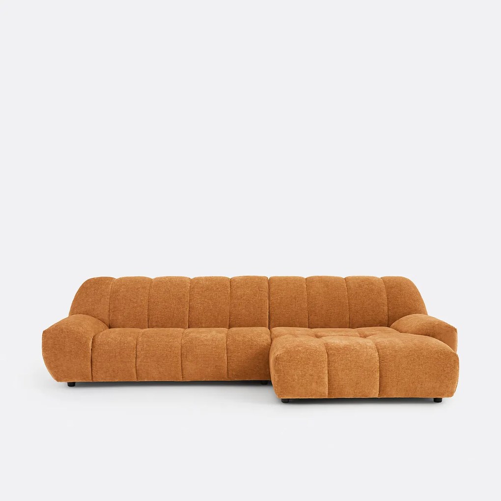 Rechte hoekbank, dik fluweel, Nuria