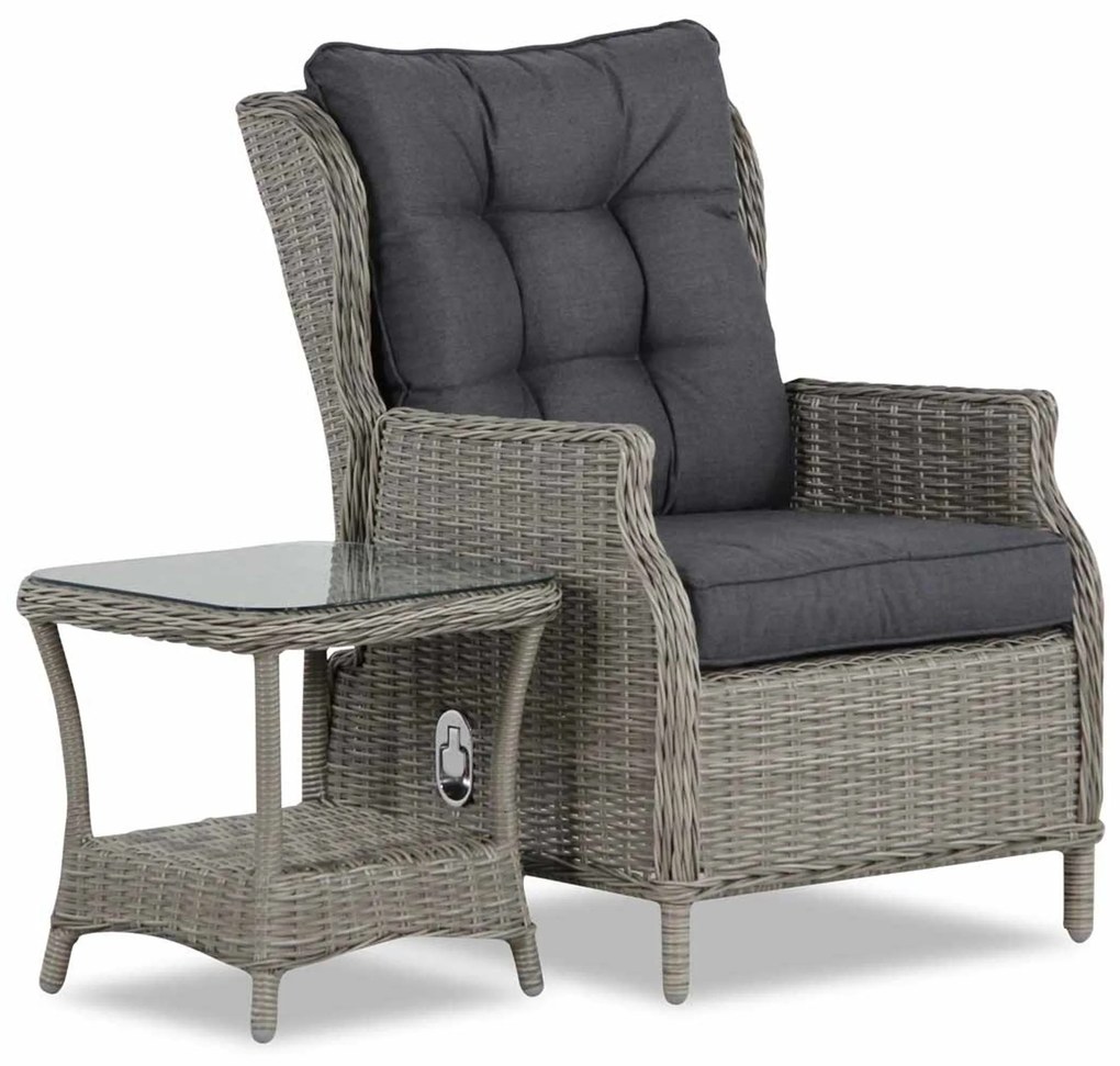 Bistroset 1 persoon Wicker Grijs Garden Collections New Castle
