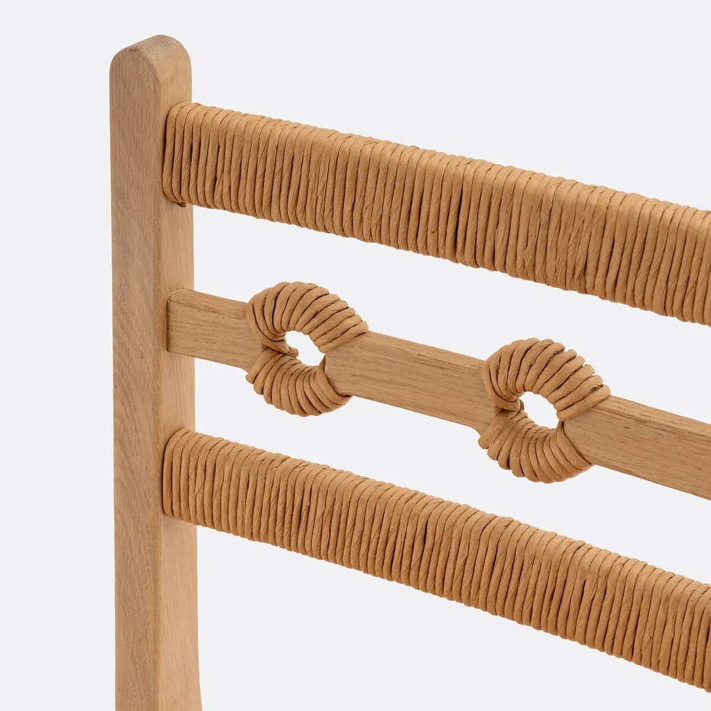 Set van 2 stoelen eik en vlechtwerk, Menorca