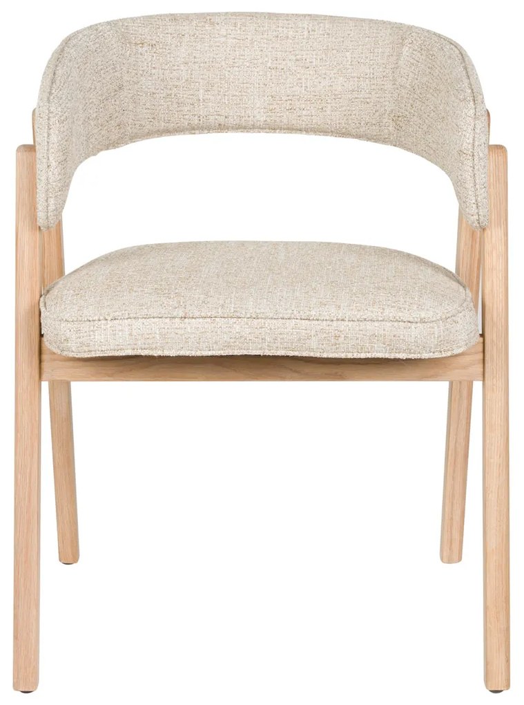Zuiver Bright Eiken Eetkamerstoel Met Armleuningen Beige