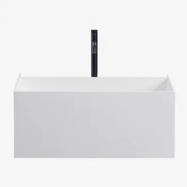 Harsen Badkamermeubelset Met Geïntegreerde Wastafel En Nerine Led-verlichting Wit & Spiegelloze & Zwart ↑30 Cm Met Aftapkraan Zonder - Sklum