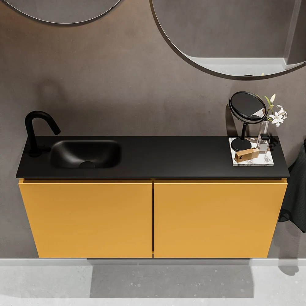 Mondiaz Ture 100cm toiletmeubel ocher met wastafel urban links 1 kraangat