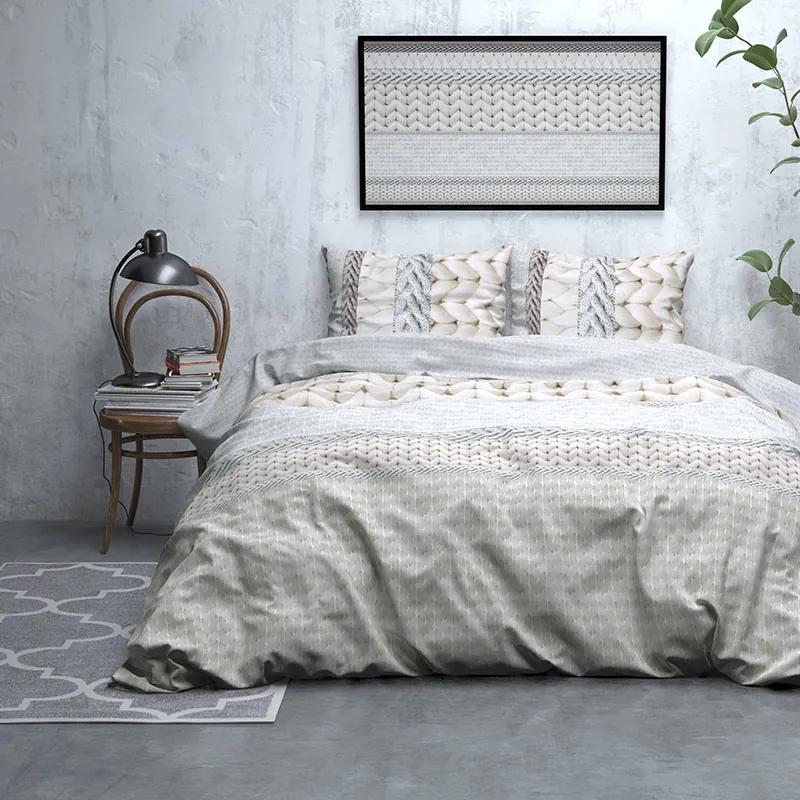 DreamHouse Bedding Knitty - Verwarmend Flanel - Creme Lits-jumeaux (240 x 200/220 cm + 2 kussenslopen)