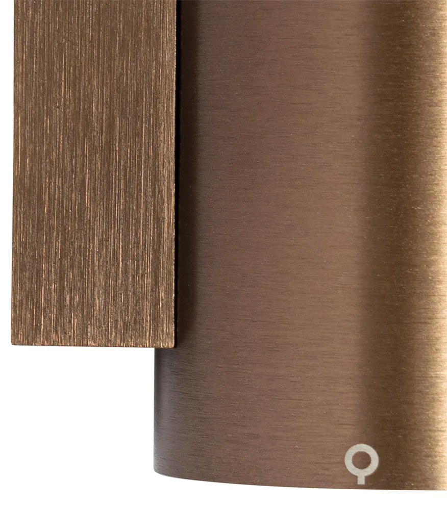 Smart wandlamp donkerbrons rond 2-lichts incl. 2 Wifi GU10 50mm - Sandy GU10 Binnenverlichting Lamp