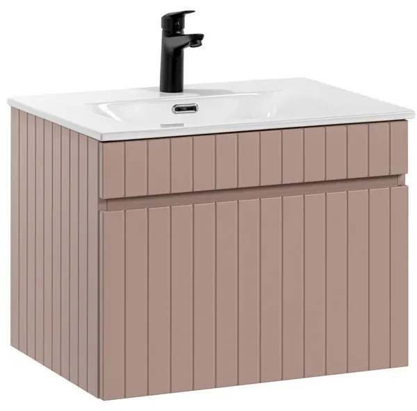 Comad Iconic Rose badkamermeubel 60cm met witte wastafel 1 kraangat roze