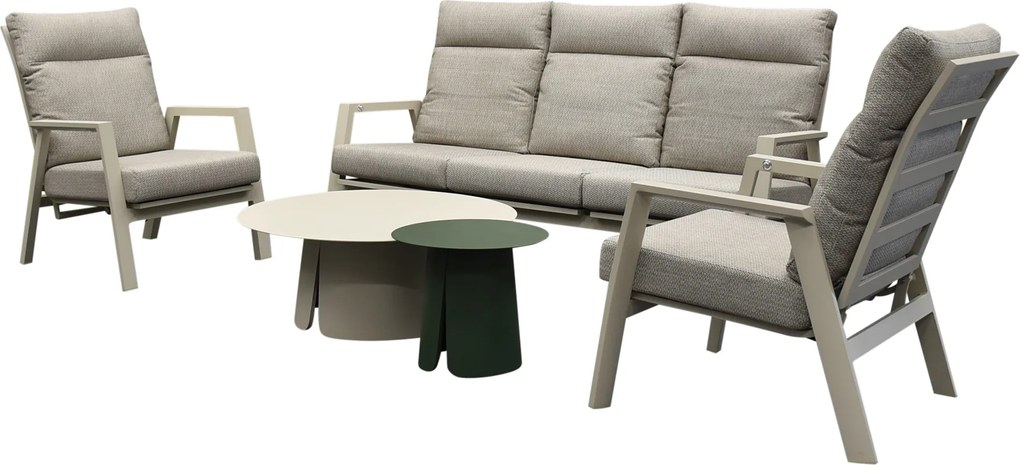 Barolo stoel bank loungeset 5 delig verstelbaar latte