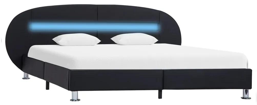 vidaXL Bedframe met LED kunstleer zwart 160x200 cm
