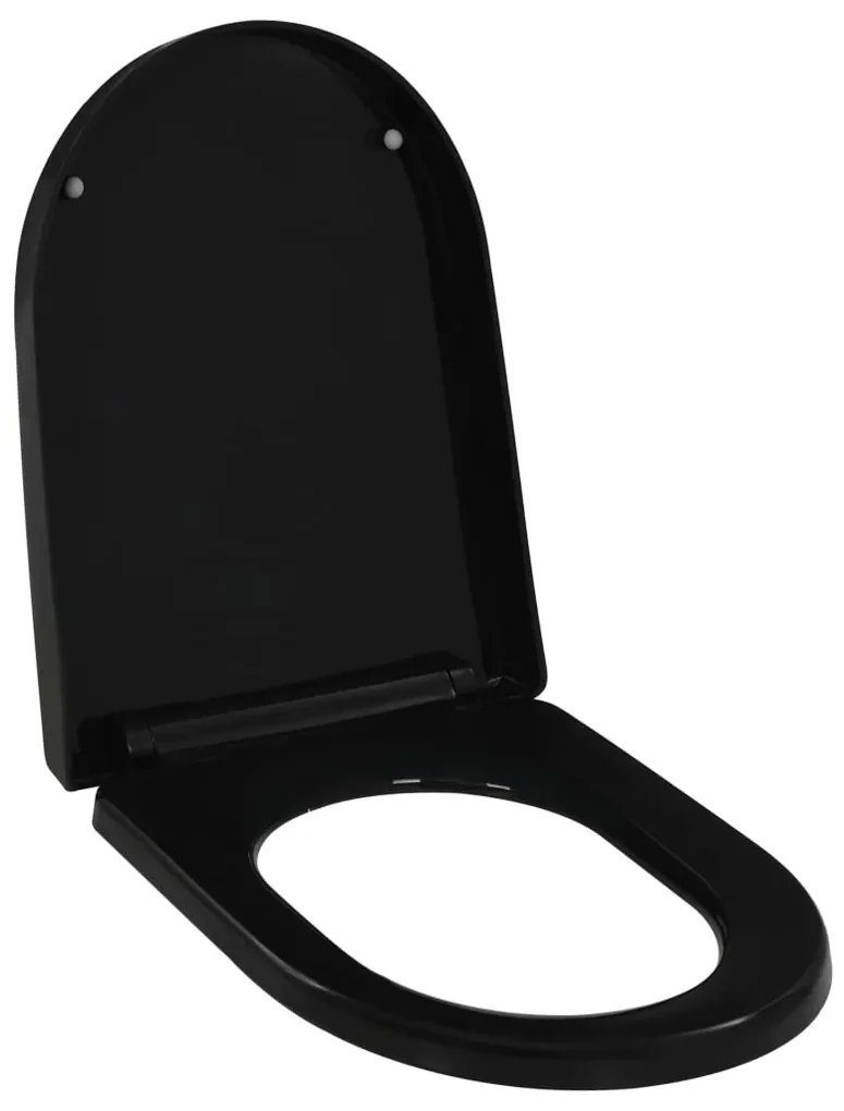 vidaXL Toiletbril soft-close met quick-release ontwerp zwart
