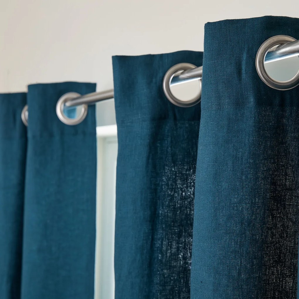 Gordijn in gewassen linnen met voering, met oogjes, Private