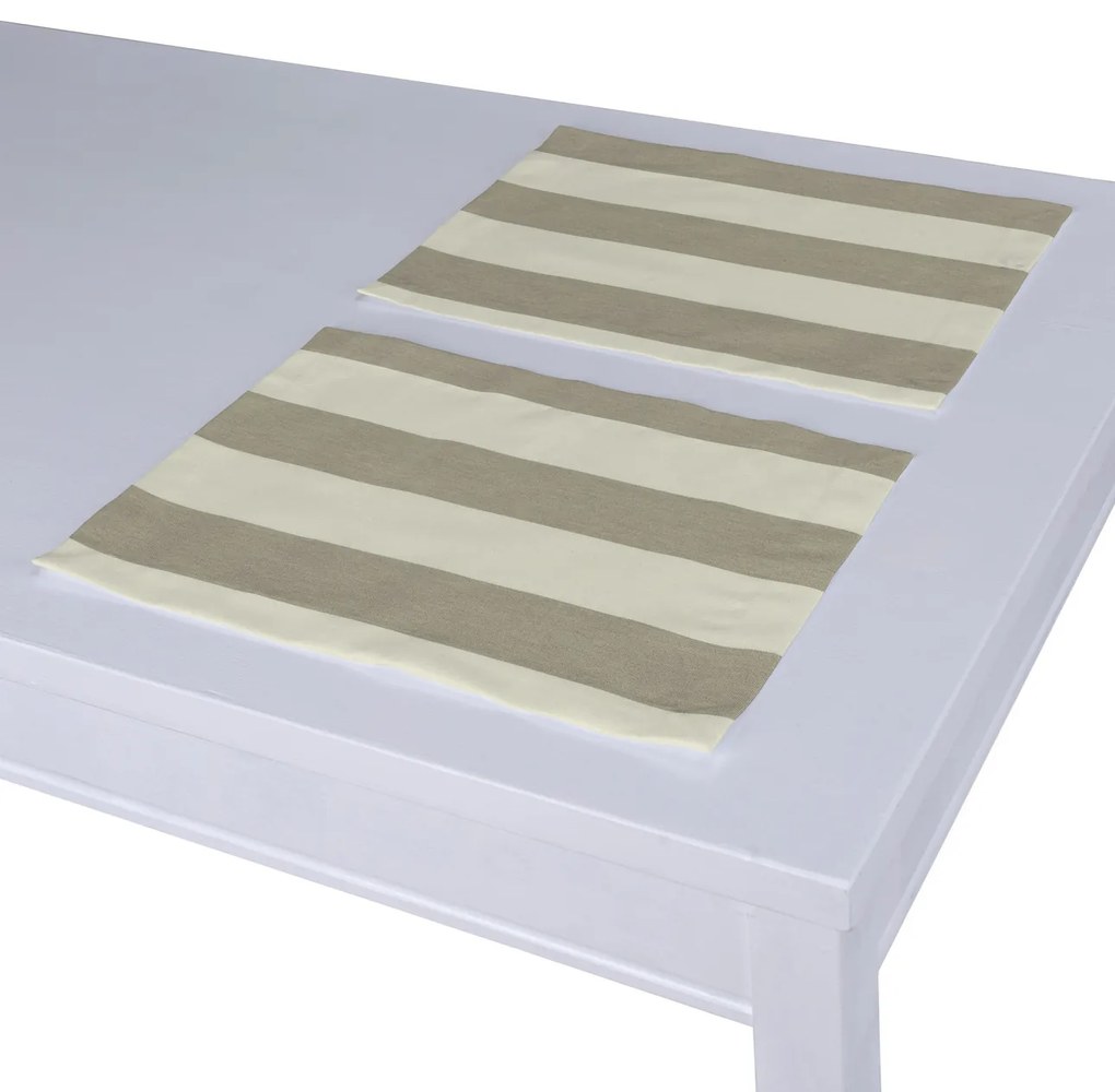 Dekoria Placemats 2 st., beige-wit gestreept, 30 x 40 cm