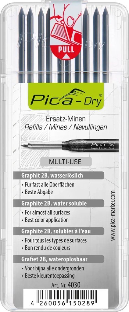 Pica-Dry 4030 Navulling grafiet - 10 staafjes