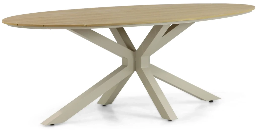 Tuinset 6 personen 220 cm Aluminium/rope Taupe Santika Furniture Sanika