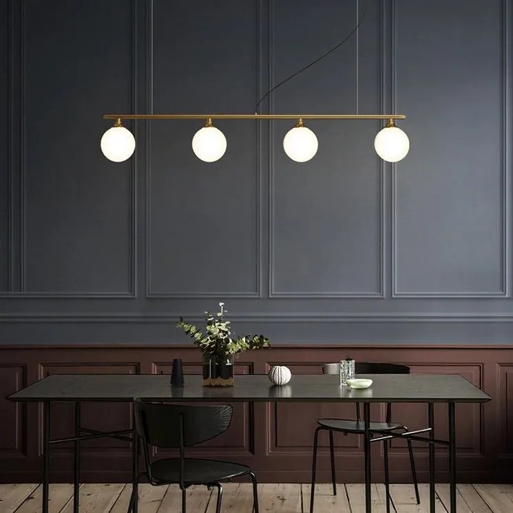 Hanglamp Goud Glas Bollen 4 stuks APP675-4CP
