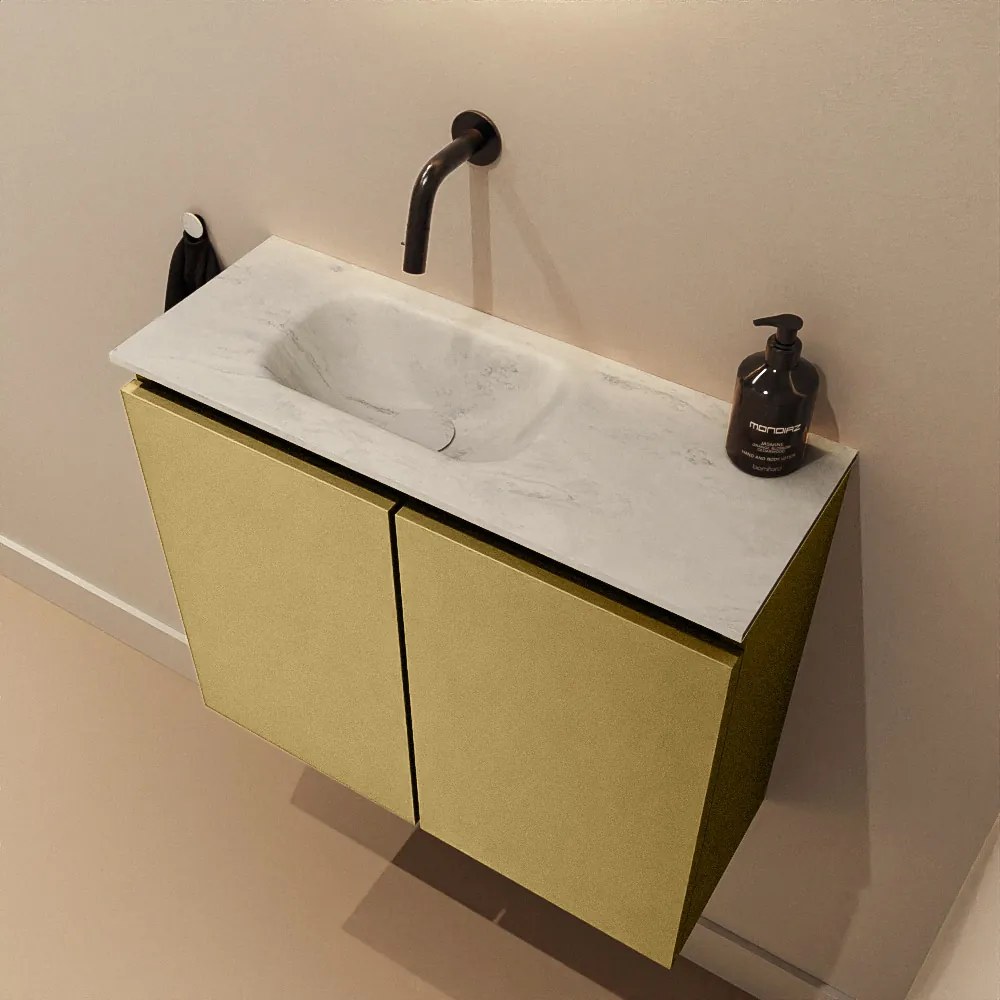 Mondiaz Ture DLux toiletmeubel 60cm oro met wastafel opalo links zonder kraangat