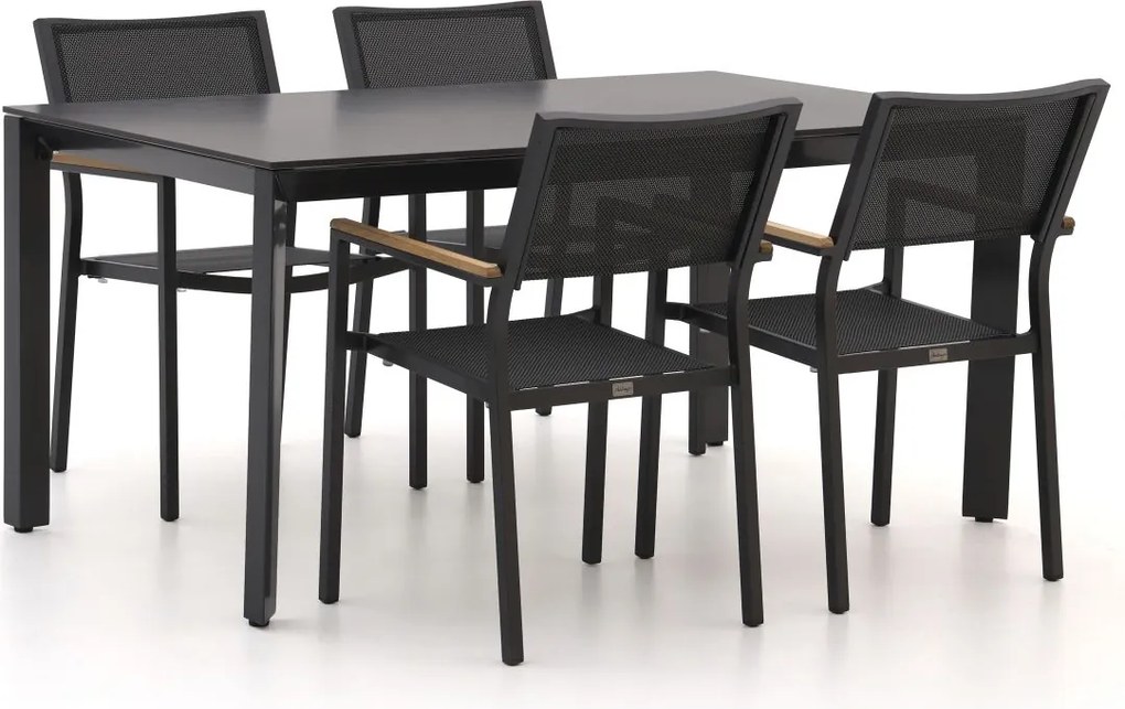 Diningset Bellagio  | 4 personen sintered stone | Tuinset stapelbaar | 5-delig | Kees Smit Tuinmeubelen