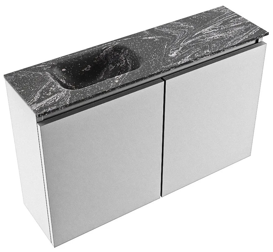 Mondiaz Ture DLux toiletmeubel 80cm plata met wastafel lava links zonder kraangat