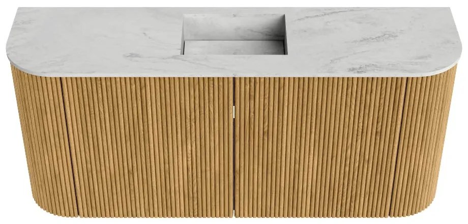 Mondiaz Joya DLux 95cm toiletmeubel ronding links/rechts oak met wastafel faye midden zonder kraangat opalo
