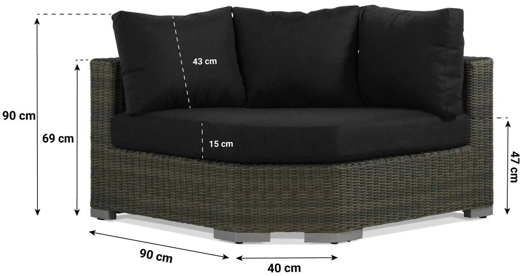 Hoek loungeset 5 personen Wicker Taupe Garden Collections Toronto