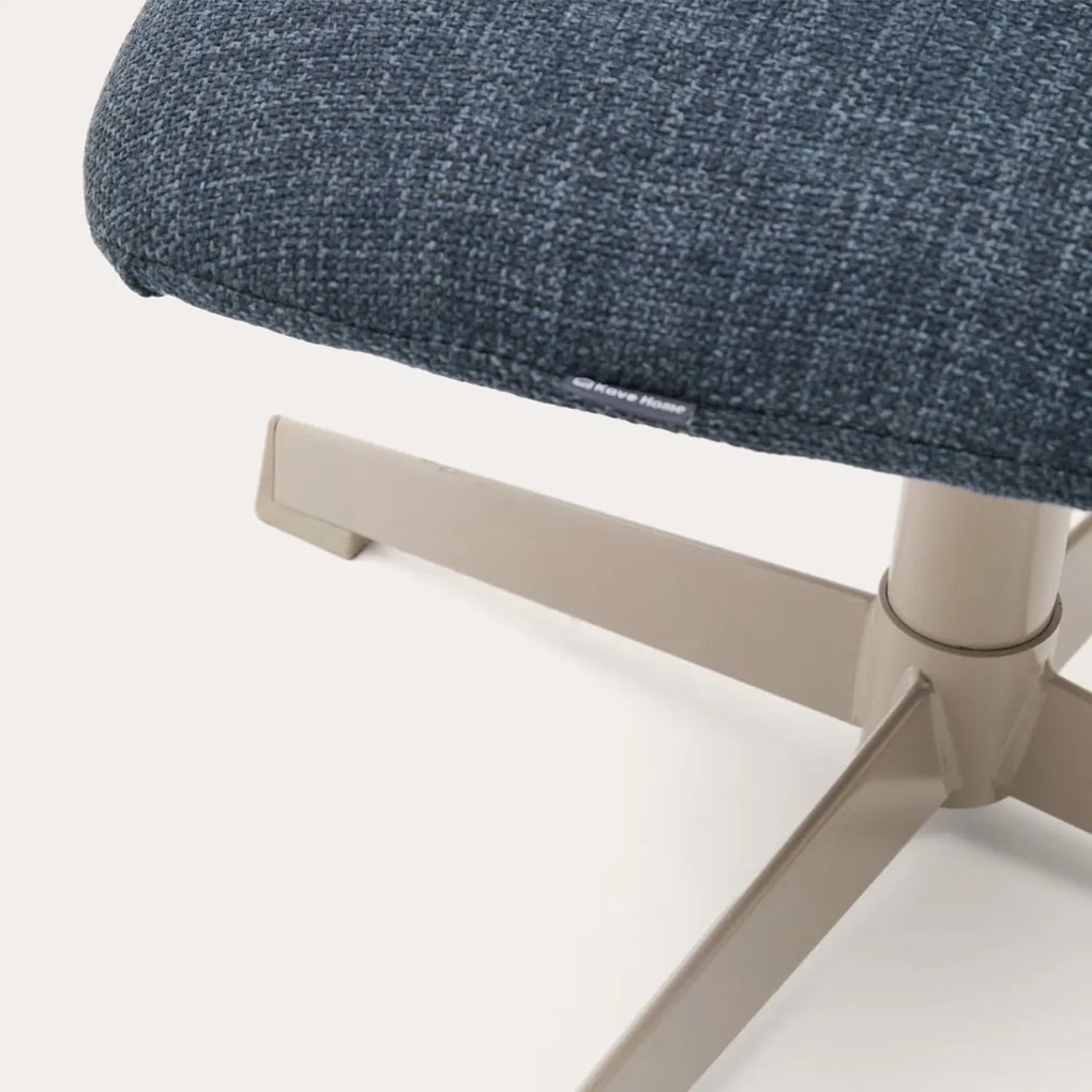 Kave Home Jaspe Fauteuil Voetenbankje Blauw