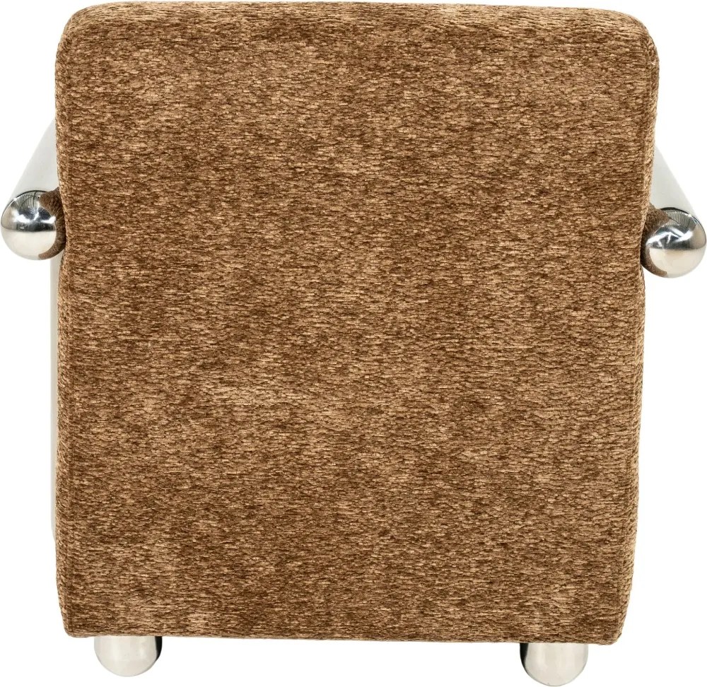 Fauteuil Chromen Armen Bruin