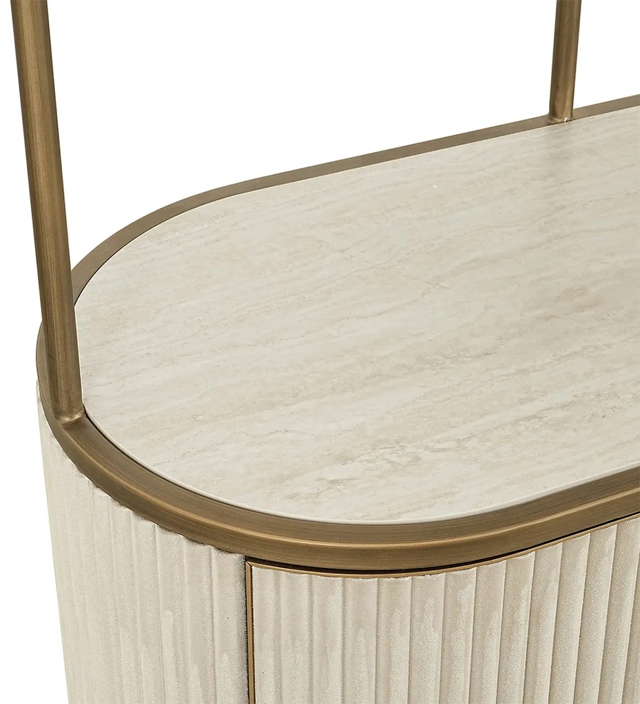 Richmond Interiors Tivoli Open Wandkast Beige Goud - 100x45x197cm.