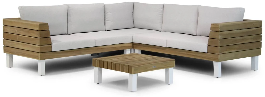 Hoek loungeset 5 personen Teak Old teak greywash Lifestyle Garden Furniture Seashore