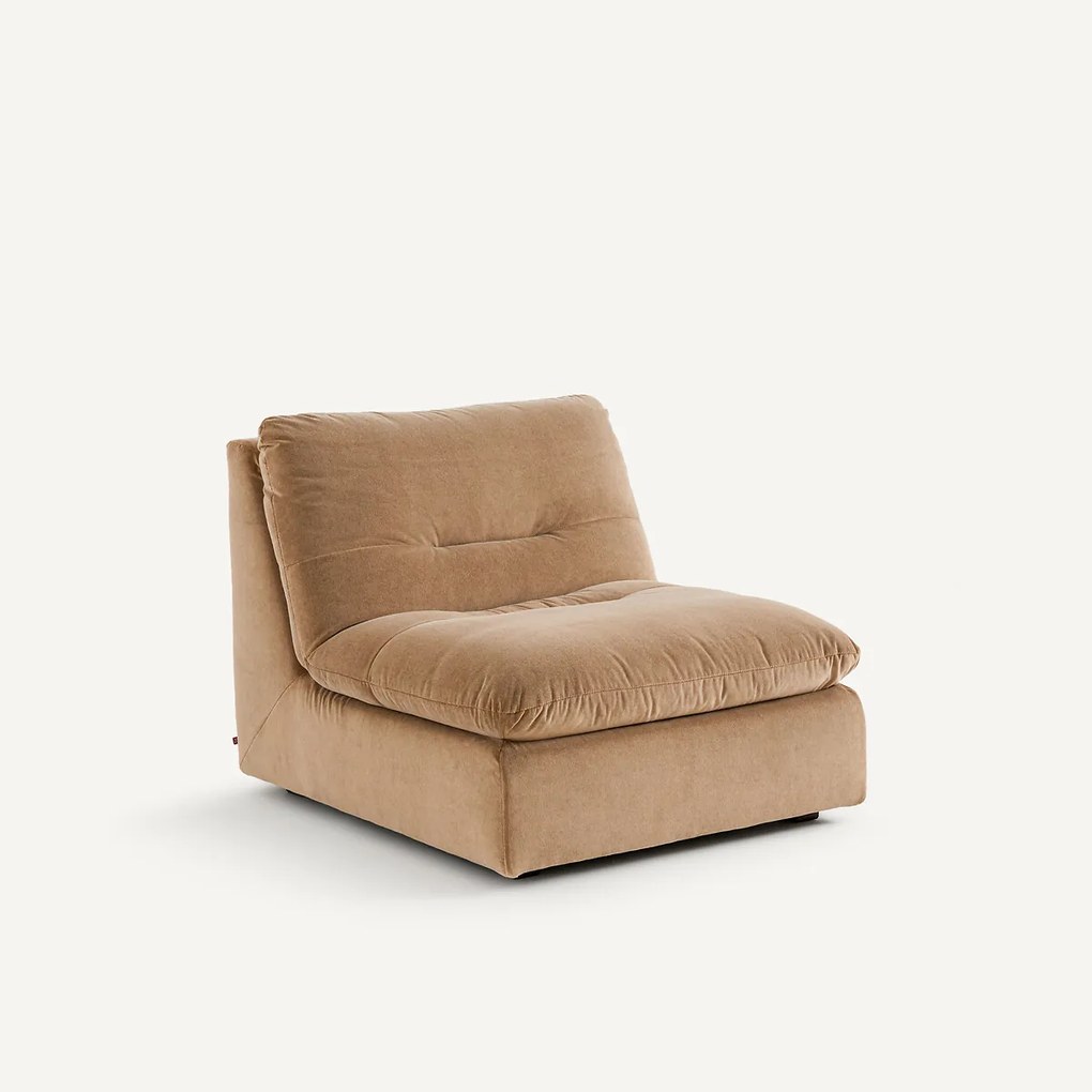 Modulaire haardstoel in stonewashed fluweel, GIULIANO