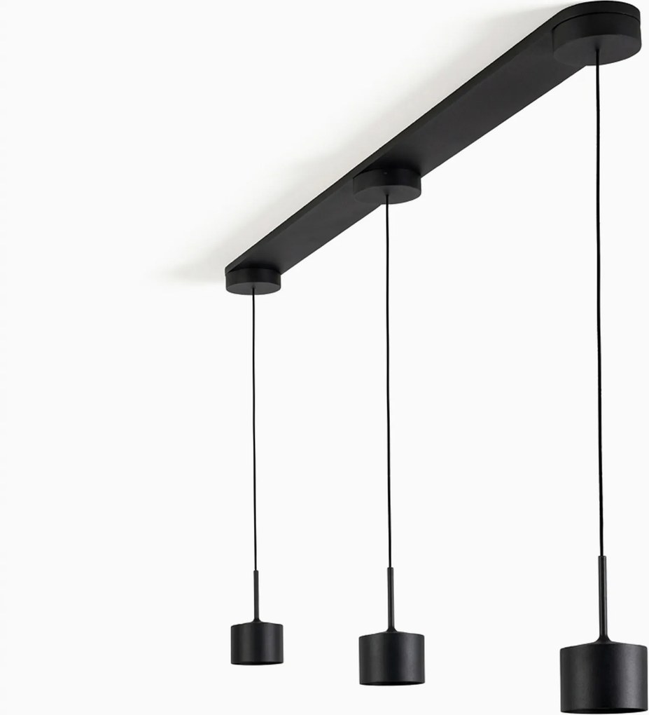June 3-lichts Hanglamp Zwart