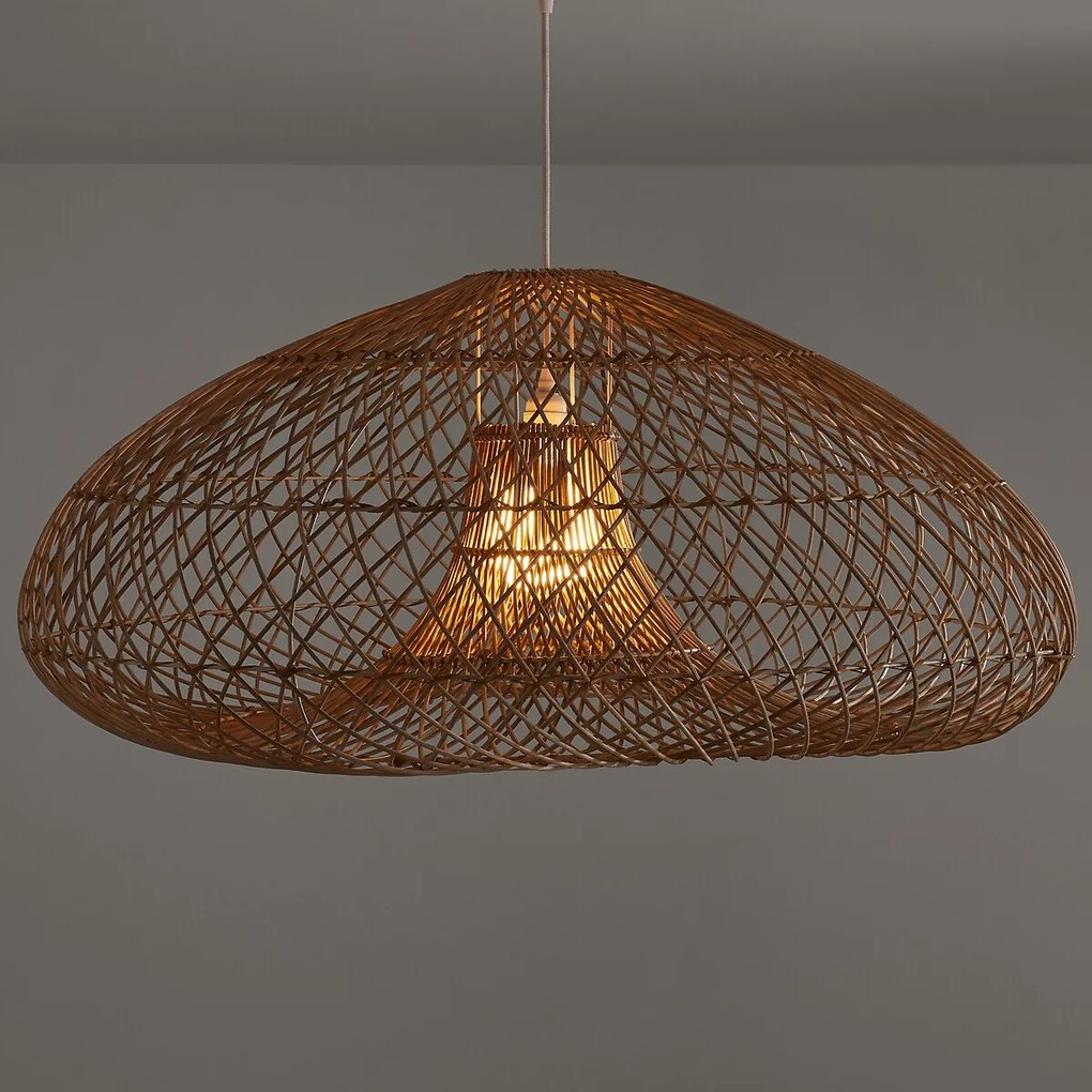 Hanglamp in gevlochten rotan, Titou