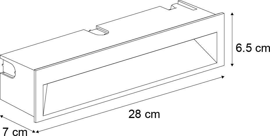 Set van 6 moderne inbouw wandlampen zwart 28cm incl. LED IP65 - Mert
