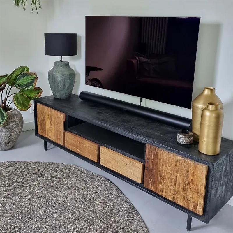 Annaha Tv Kast 180cm | Nobe Interiors | Hout | Bruin & Zwart   | Cavetown