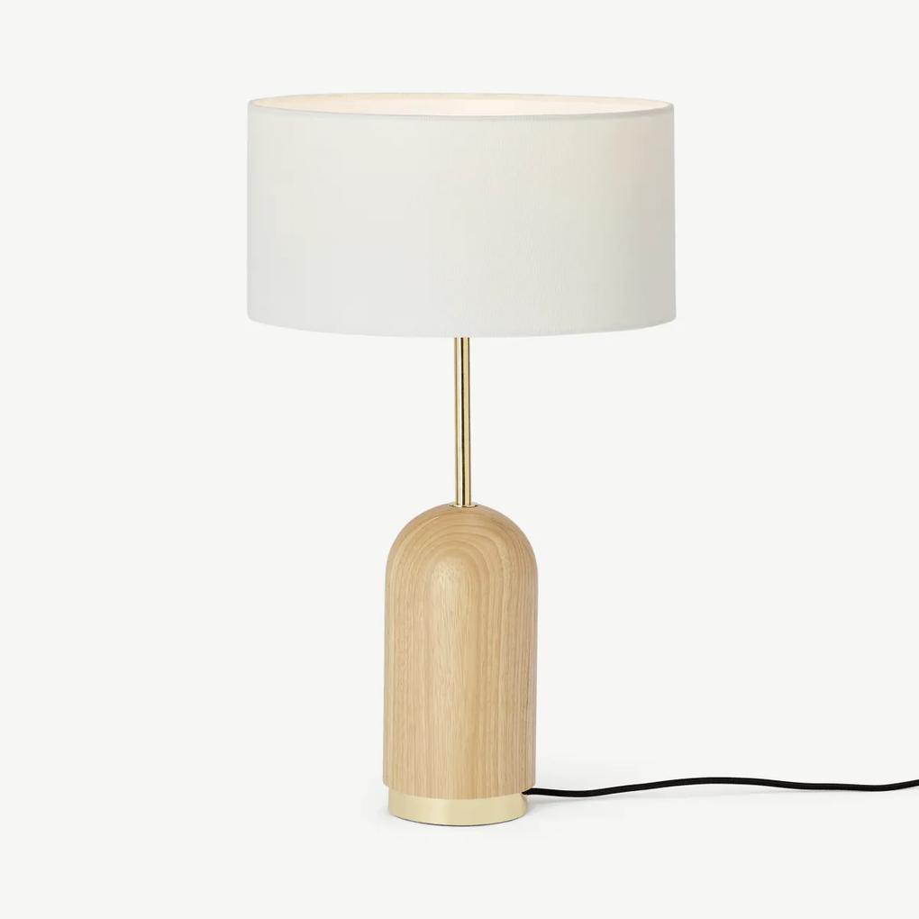Gilda tafellamp, licht hout en wit