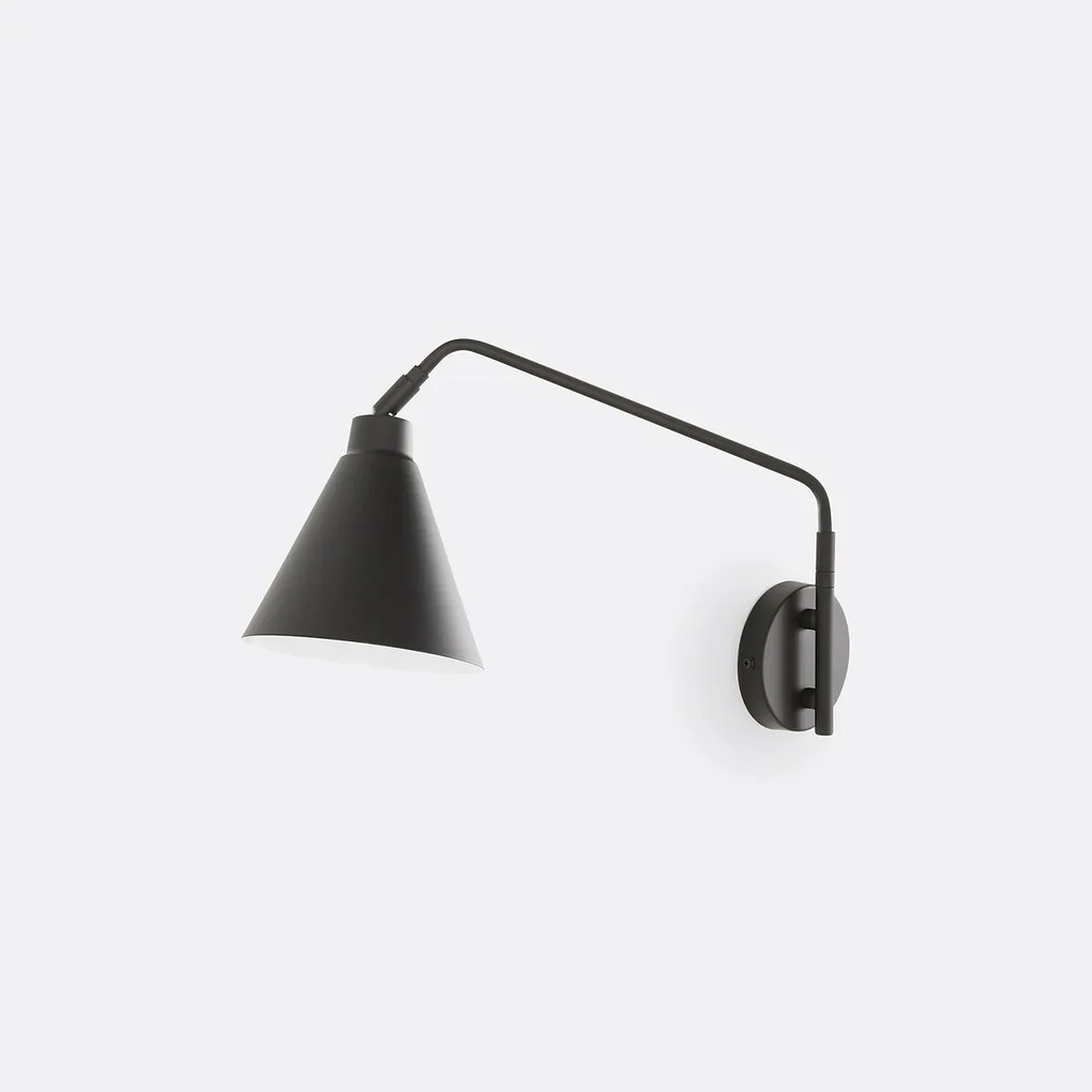 Wandlamp in metaal met verstelbare arm, Hiba