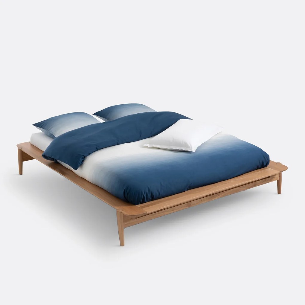 Massief eiken bed met lattenbodem, JUCCA