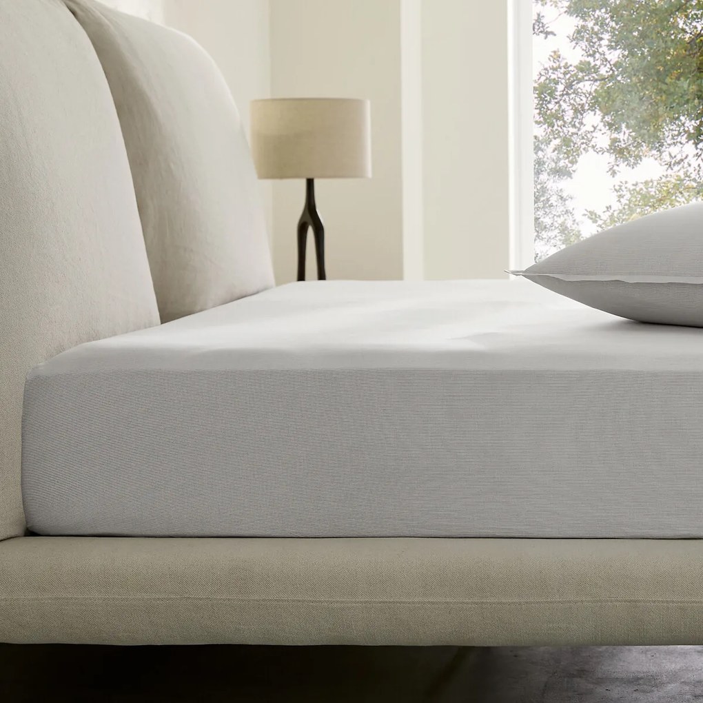 Hoeslaken in gewassen perkal, omslag 30 cm, Sabbal