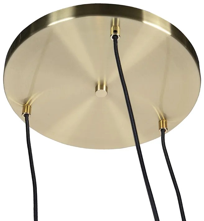 Smart hanglamp messing incl. 3 WiFi ST64 met blauw glas - Pallon