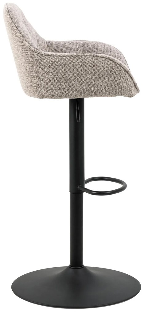 ELENA Beige Latte (stof Monza 60)/zwarte poot - TAPS TOELOPENDE GESTOFFEERDE BOUCLE BARSTOEL VOOR KEUKEN/WOONKAMER/RESTAURANT