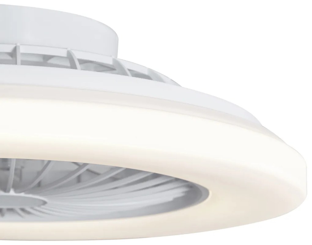 Plafondventilator met lamp wit 48.5cm incl. LED dimbaar in Kelvin met afstandsbediening - Clemo Modern rond Binnenverlichting Lamp