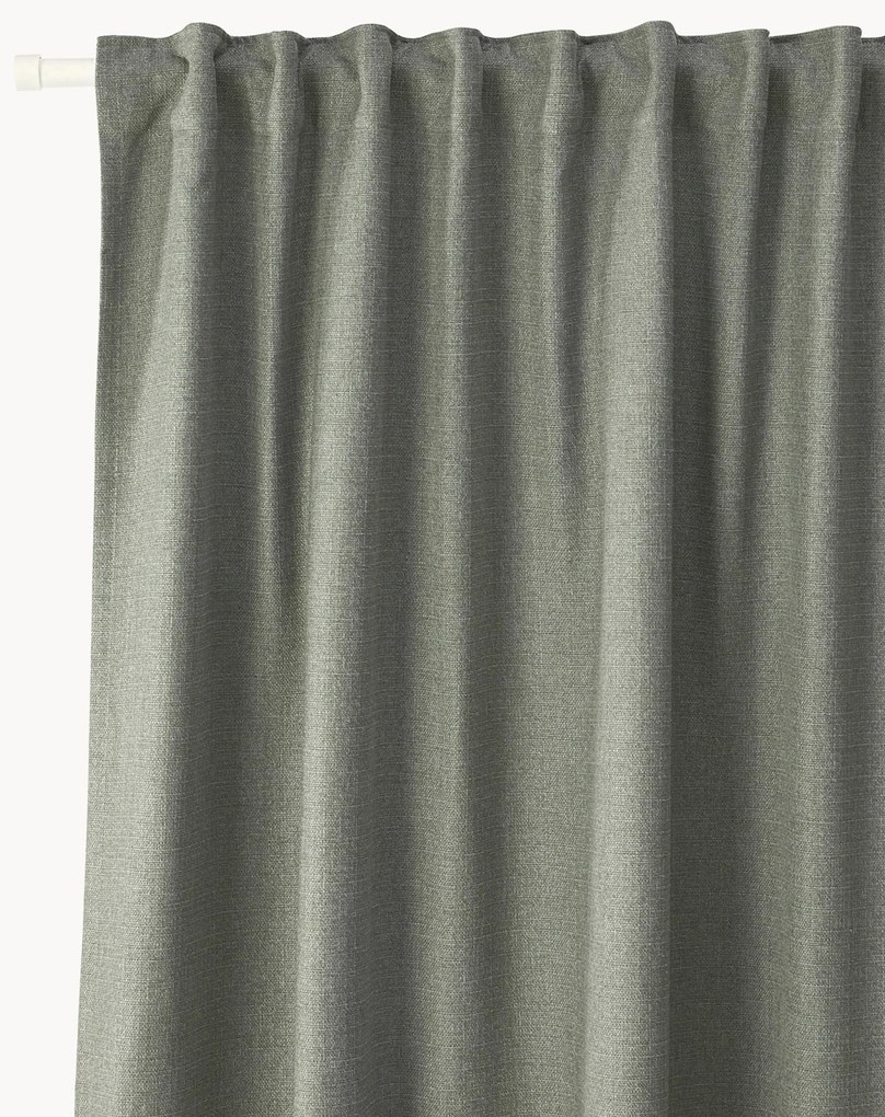 Ondoorzichtig gordijn Jensen met multiband, 2 stuks