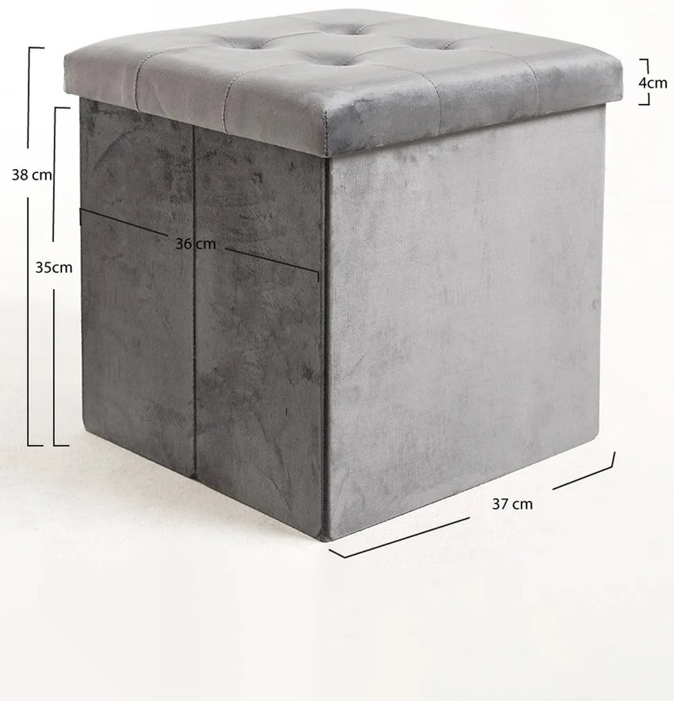 Poef Opbergknop 38 cm Fluweel
