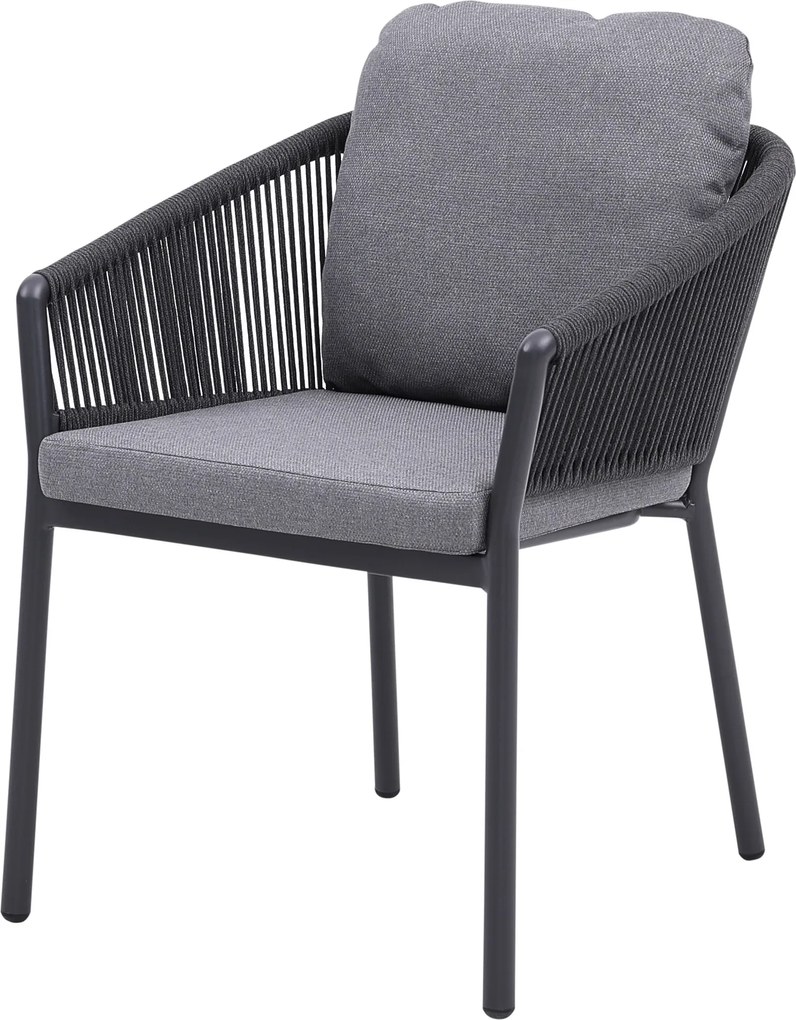 Joshua dining tuinstoel rope aluminium antraciet